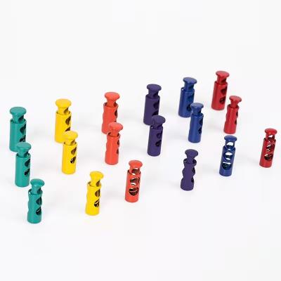 China Custom Multi Color Daily Metal Zinc Alloy Adjustable Toggles Tie Locks String Spring Stoppers For Clothes for sale