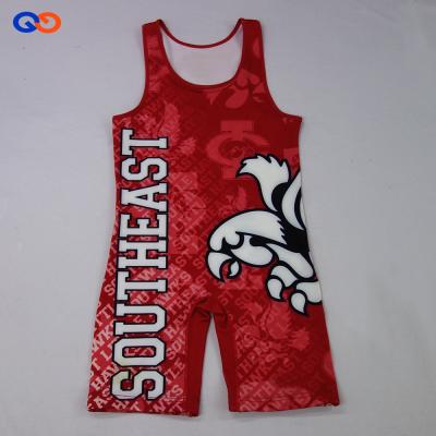 China Beathable custom print wholesale cheap sublimated wrestling singlet for mens sports for sale