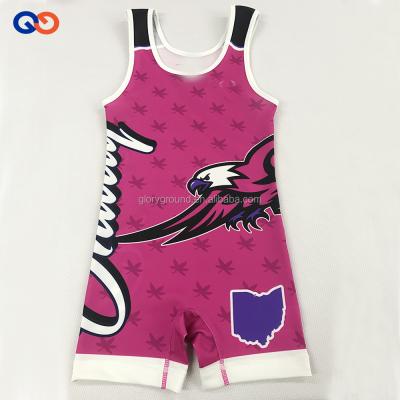 China Beathable OEM Cheap Best Funny Model Wrestling Singlets Youth for sale