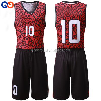 China Antibacterial custom stitched cut and sew sublimation brown tank top color basketball uniform design for sale