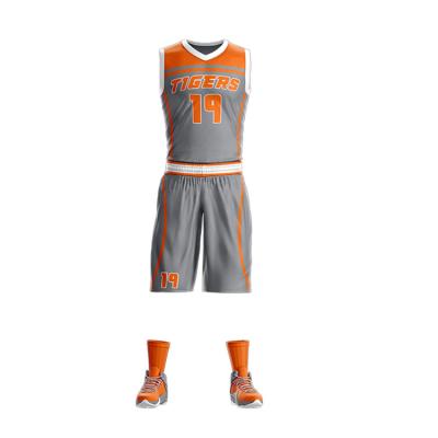 China Antibacterial Mens College Full Sublimation Basketball Jersey Custom Team Uniforms Design for sale