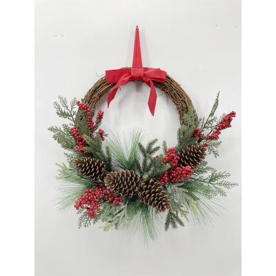 China Decotation Hot Sale 21inch Christmas Wreath Home Decorations for sale