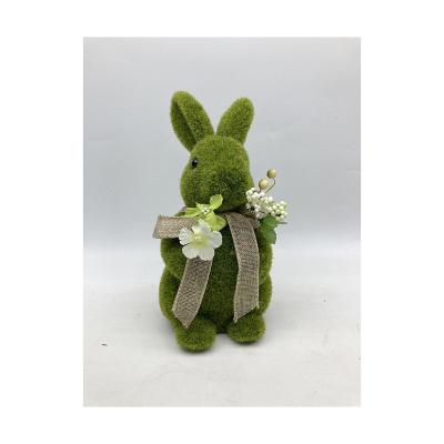 China Contemporary Cheap Price Artificial Moss Easter Bunny House Decorative for sale