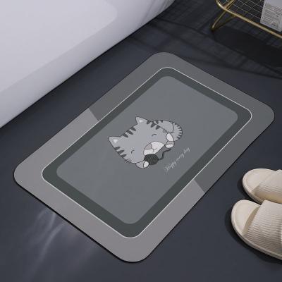 China Sustainable Hotel Housekeeping Instant Drying Soft Diatomite Mat For Bathroom Floor for sale