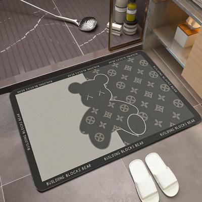 China Sustainable Bathroom Wholesale Customized Anti Slip Floor Diatomite Rubber Bath Mats for sale