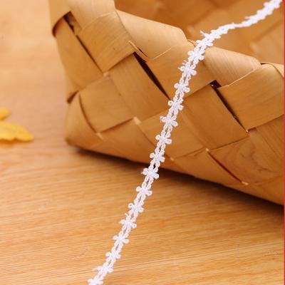 China White 1cm Trims Gift Wrapping Polyester Webbing Guipure Viable African Lace Fabric Garment Accessories Dress Making for sale