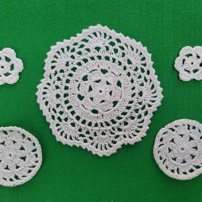 China Viable Factory Custom Decorative Hat Clothes Accessories Sewing Bows Fancy Crocheted Flower Hand Crochet Patch for sale