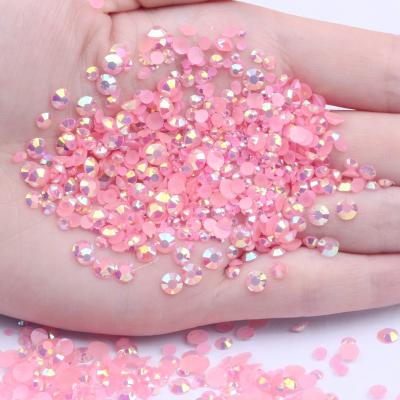 China Flatback 4MM Pink 1000pcs Crystal Inventory Acrylic Gem Glass Rhinestones Bulk Wholesale Non Hotfix Flat Back Garment Accessory for sale