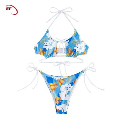 China New Bandeau Bikini Swimwear Vacation Custom Made Breathable Spanish Beach Wear Two Piece Suits Women Push Up Bikinis Set for sale