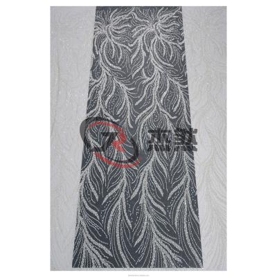 China Breathable European tube embroidery bead machine embroidery heavy industry lace French mesh fabric, wedding dress fabric for sale