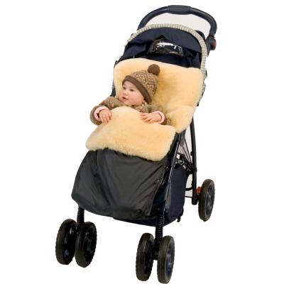 China Australia Sustainable Genuine Sheepskin Natural Fur Baby Wool Sleeping Bag For Travel Bouncing Stroller Bag for sale