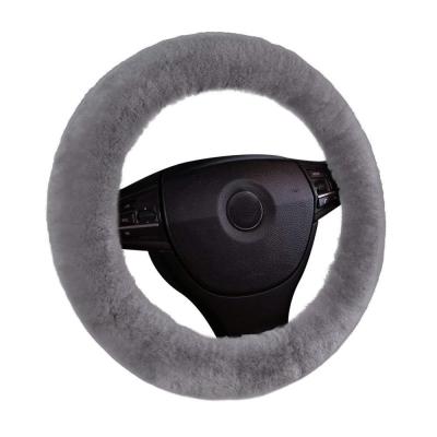 China Popular Genuine Australian Sheepskin Fur Steering Wheel Cover For Car Accessories for sale