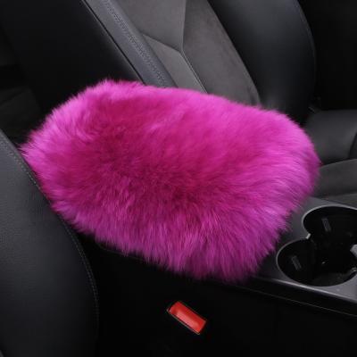 China Wool Car Armrest Cover, Sheepskin Furry Wool Auto Center Console Pads For Car Armrest Seat Box Lid Protector Universal Fit for sale