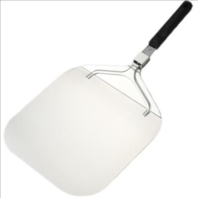 China Cuatomozed Tool 13Inch Stainless Steel Square Transfer Pizza Shovel Extra Large Pizza Sustainable Folding Baking Paddle for sale