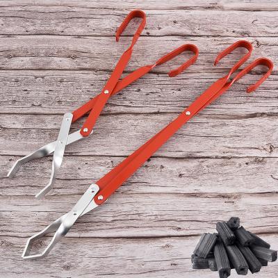 China Easily Cleaned Aluminum Charcoal Clip Clamp Portable Long Handle BBQ Grills Tongs Scissor Chimney Chimney Tongs for sale