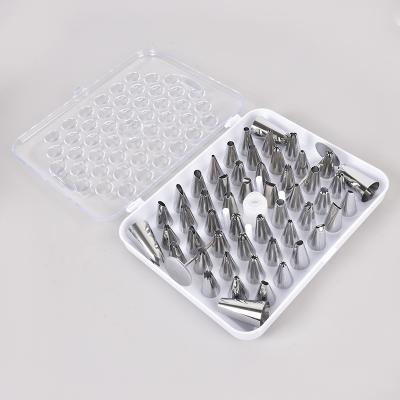 China Sustainable 430# Stainless Steel Decorating Nozzle Set With Decorating Needle 52 Pieces Cake Decorating Tool Kit Baking Set for sale