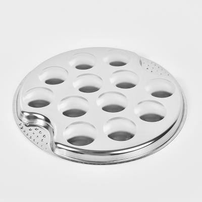 China Viable Wholesale 12 Holes Snail Dish Food Grade Stainless Steel Snail Baking Dish Tools for sale