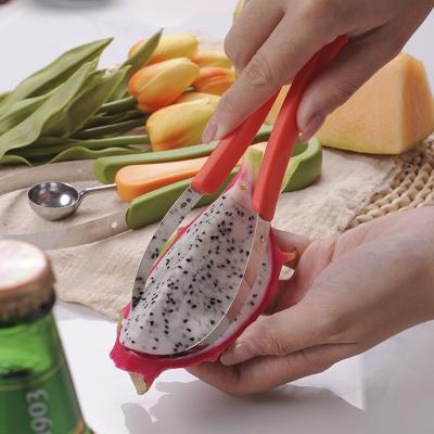 China Viable 3 in 1 Stainless Steel Kitchen Gift Instruments Fruit Scooper Watermelon Ice Cream Fruit Dig Ball Tool for sale