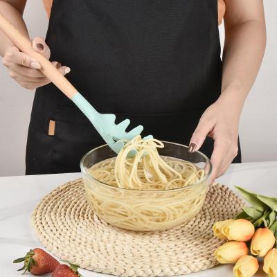 China Sustainable Wood Handle Kitchenware Set Kitchen Utensils Set 12 Pcs Non-Stick Silicone Silicone Cookware Set for sale