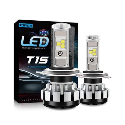 China Hot selling aluminum alloy t1s canbus led headlights h1 h3 h7 h11 h27 h4 9005 led headlight Turbo LED headlight 9006 880 par 881 for car for sale