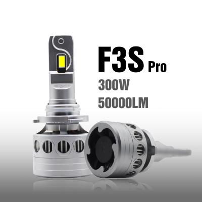 China Super Bright 50000LM Aluminum Alloy 300w H3 H1 H11 880 Led Headlight Bulb H4 H7 Led Headlight Car Auto F-3 Pro H4 High Low Beam H7 Led Headlight for sale