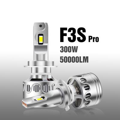 China H4 LED H7 LED auto headlight bulbs 300W 50000LM LED car headlight h1 h7 h3 h11 LED high power F3S pro h4 LED aluminum alloy headlight for sale