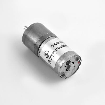 China Shunli Customized 25mm Shaft Totally Enclosed Micro 370 Speed ​​DC Motor With Low Speed ​​OD 25mm Mental Gearbox 3V 6V 12V 24V High Torque 10KG.CM for sale