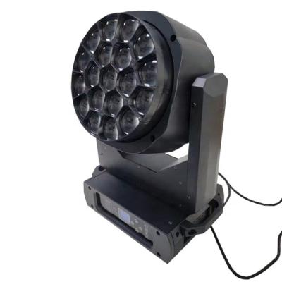 China Hotel Event Show Led Wash Zoom Aura 4in1 RGBW 15w 19pcs Professional Bee Eye Stage Light Moving Head for sale