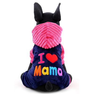 China Viable Warm Dog Coat Hoodies Autumn Winter Pet Dog Clothes I Love Papa Mama Puppy Chihuahua Costume Clothes for sale