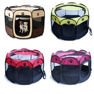 China Viable Pet Playpen Portable Foldable Puppy Dog Cat Rabbit Guinea Pig Fabric Playpen Crate Crate Kennel Tent for sale