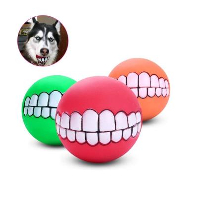 China Viable Funny Dog Teeth Model Balls Chew Resistant Toy Squeaker Squeaky Sound Bite Dogs Training Toys for sale