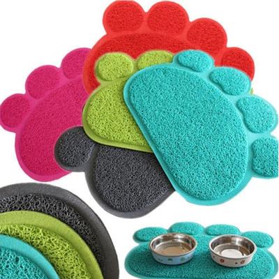 China Cute Table Viable Mat Easy Wipe Cleaning Puppy Bed Cover Mat Puppy Bowl Food Water Feeding Place Dish Cat Feeding Mat Pad Pet Paw PVC Dog for sale