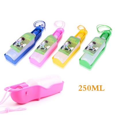 China Sustainable Dog 250ml Plastic Portable Cat Travel Water Drinking Feeding Bottle Bowl for sale