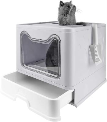 China Viable Collapsible Cat Litter Box, Extra Large Trash Can with Cat Litter Scoop for sale