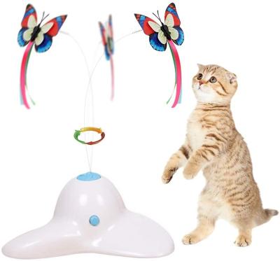 China Stocked Interactive Floating Cat Toy Butterfly Funny Exercise Electric Rotating Kitten Toys, Cat Teaser with Replacement for sale