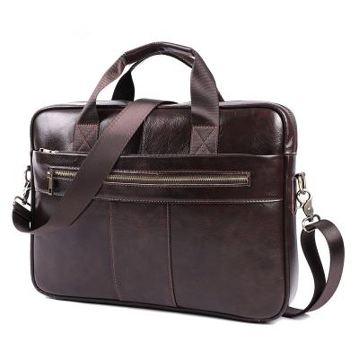 China Custom 15 Inch Laptop Briefcase New Vintage Design Real Leather Bag Scare Leather Briefcase For Man Handbag for sale