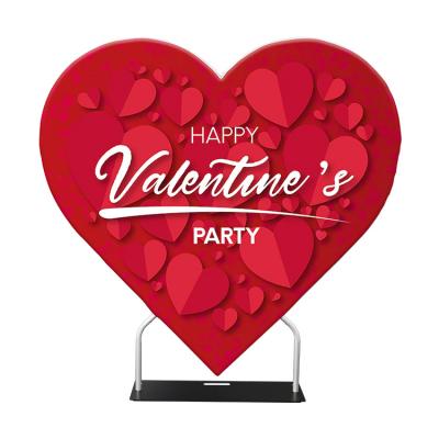 China Adjustable Heart Shape Metal Frame Arch Stand Backdrop Wall Panel Valentine Day Party Decorations Portable Various Events for sale