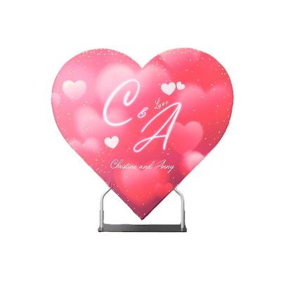 China Multifunctional Occasion Application Heart Shape Backdrop Wall Panel Backdrop Stand Background Display Decoration of Various Events for sale