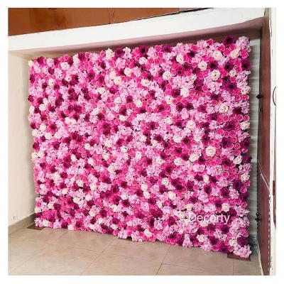 China Artificial Cherry Blossom Lilac Silk Flower Living Room Decoration Flower Wall Panel Fashional Artificial Flowers Backdrop Silver Wall Sticker for sale