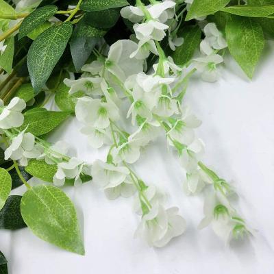 China Modern Artificial Flowers Wisteria Vines Faux Silk Garlands Arches Flower Decoration Silk Wisteria for sale