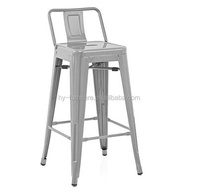 China Modern French Design Vintage Industrial Metal Backrest Kitchen Stool Bar Chair Metal for sale