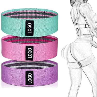 China Latex Wire Loop Fabric Resistance Band For Women 3 Levels Booty Bands For Legs And Butt (Set 3) Exercise Workout Bands for sale