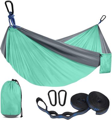 China Woqi Customized Color Modern Single Nylon Camping Hammock 265*140cm For Kids And Adults for sale