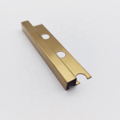 China Modern Square 201/304/316 Stainless Steel Strip Brush Profile Channels Tile Trim For Celling Decoration for sale