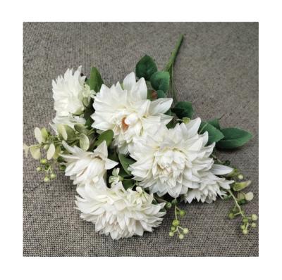 China DLH013 Big Size Silk Dahlia Fleur De Lis Dahlia Flower Home Decorative Silk Dahlia Artificial Flower Wedding Decor for sale