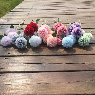 China Silk Type Pompom Flower SMG068 New Stem Color Artificial Flower Wedding Decoration Flower Home Sale for sale