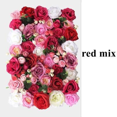 China SHP004 3d mix beautiful hydrangea full color silk flower artificial pink wedding panel flower wall backdrop for sale