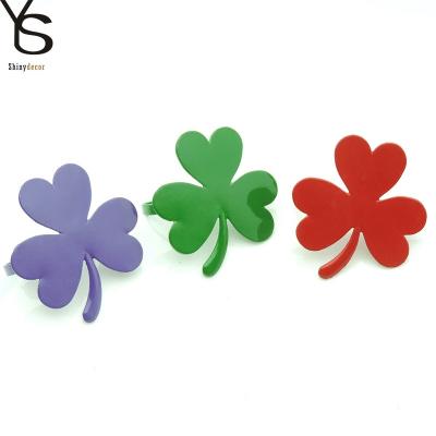 China SCK002 metal four leaf clover wedding table viable napkin ring for party bar table wholesale ornament for sale