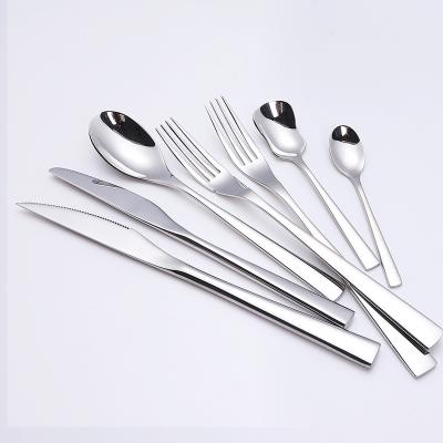 China SDC039-1 Amazon Sustainable Popular Flatware Set Silver Plated Stainless Steel Knife Fork Set Wholesale for sale