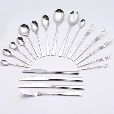 China Popular Sale SDC039 Shiny Silver Plated Cutlery Flatware Set For Dinners Dessert Soup for sale